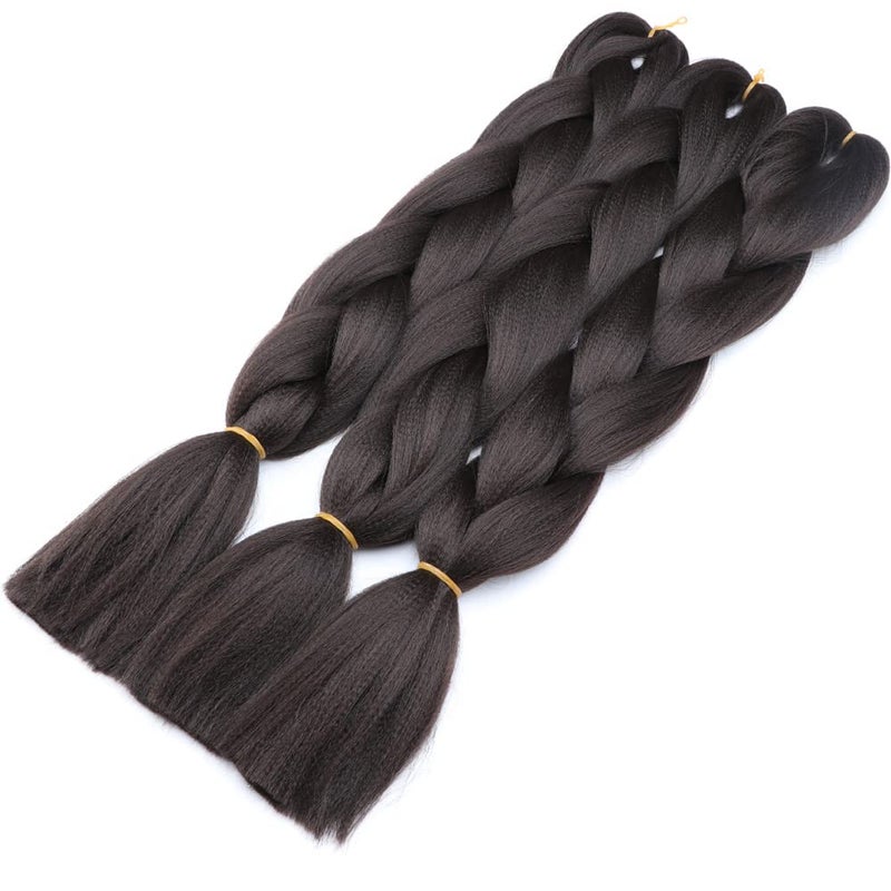 Sharopul Original Jumbo Braids Hair Extension 3pcs Pure Black Color 24inch 100g/pc For Twist Box Braiding Hair (4#) - Image 2